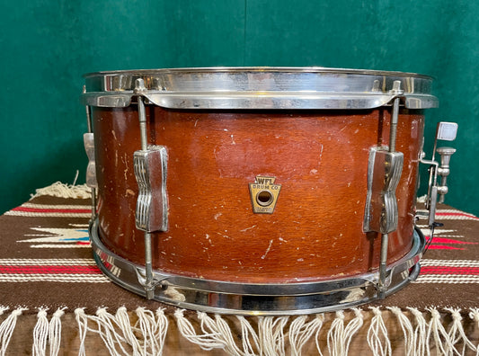1950s WFL Ludwig 6.5x14 Auditorium Snare Drum Mahogany NOB Hoops