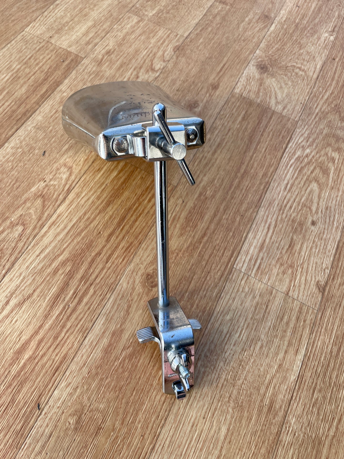 Vintage 1960s Ludwig No. 129 Script Logo 5" Cowbell w/ No. 133 Cowbell Holder