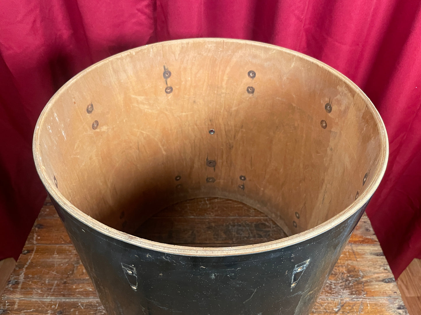 1971 Sonor Teardrop 16x16 Floor Tom Shell Black Silver Speckle 40cm