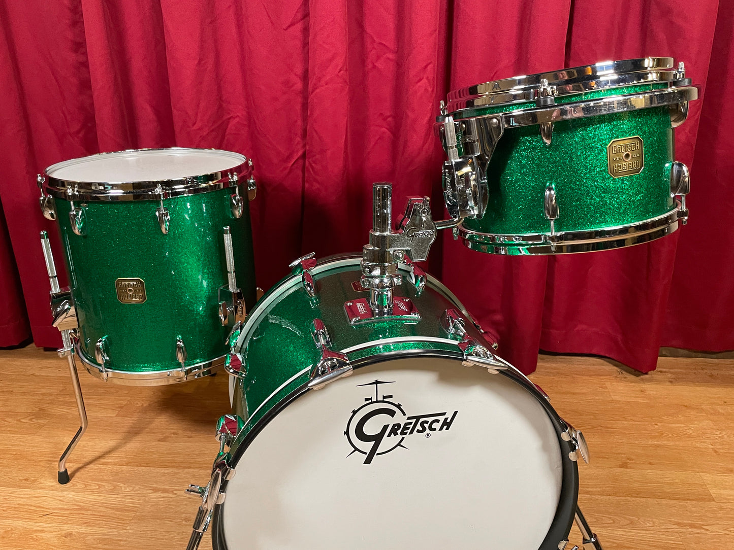 Gretsch USA Custom Bop Drum Set Green Sparkle 18/12/14