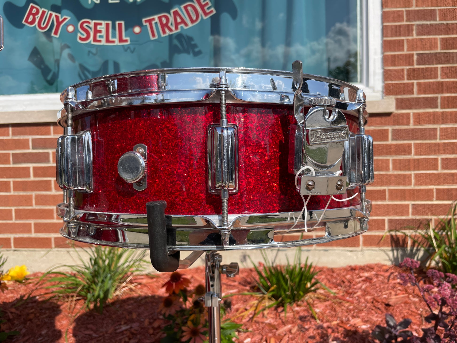 Rogers Dave Clark Tribute Drum Set Red Sparkle, Snare Drum Throw-Off
