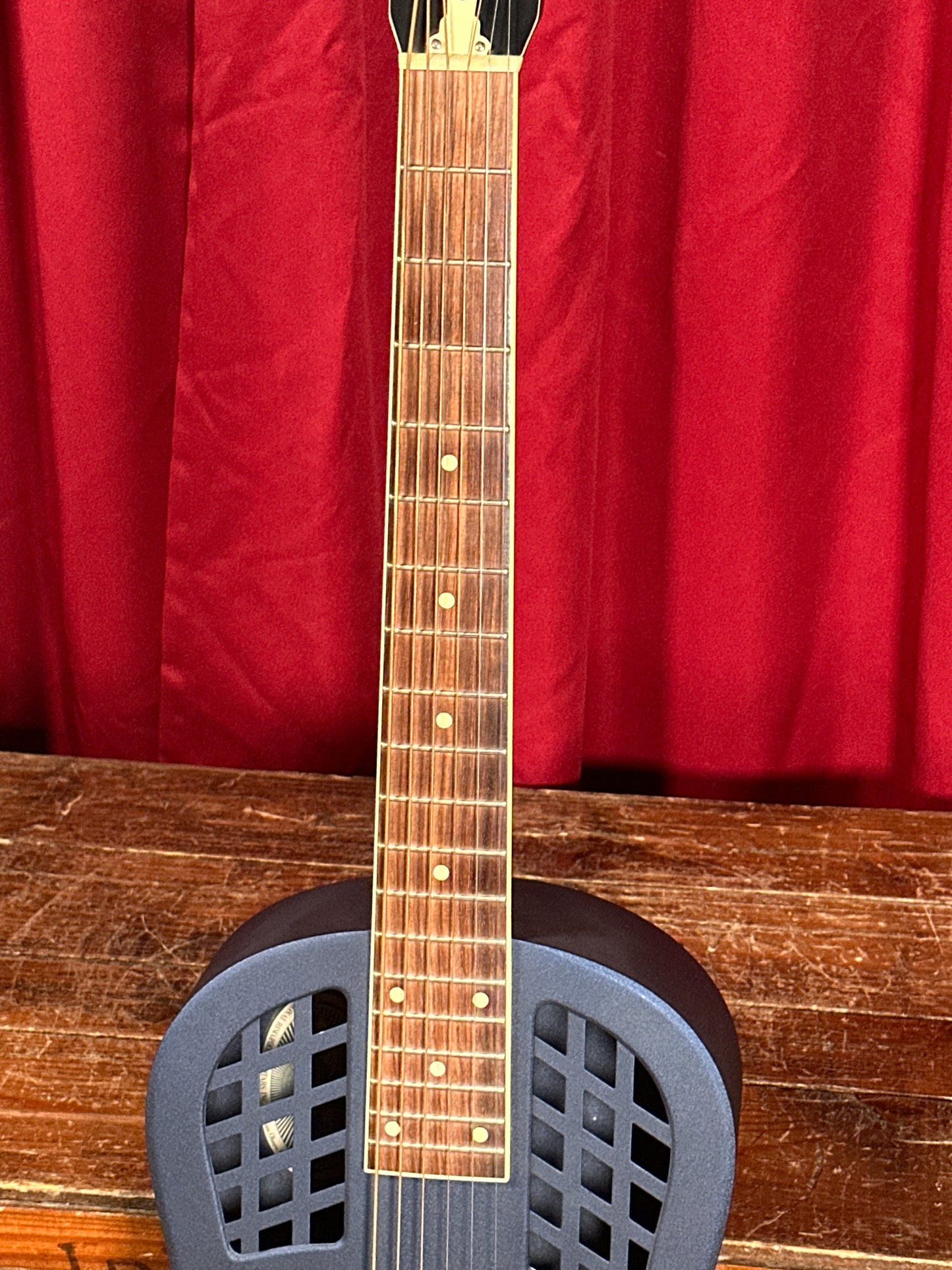 National Reso-Phonic Polychrome Tricone Baritone Resonator Guitar Blue w/ OHSC