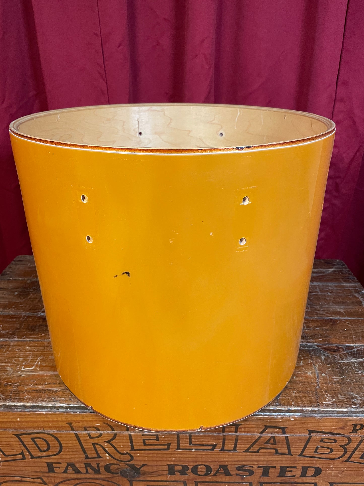 1980s Ludwig 14x16 Concert Tom Drum Shell Gold Silk 6-Ply #1