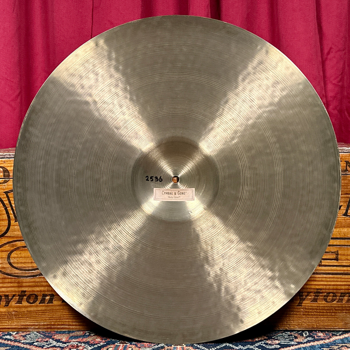 22" Cymbal & Gong Holy Grail American Style Ride Cymbal 2536g *Video*