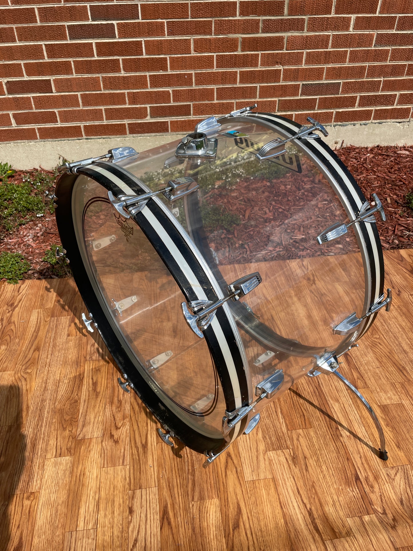 1970s Ludwig 14x24 Vistalite Bass Drum Clear