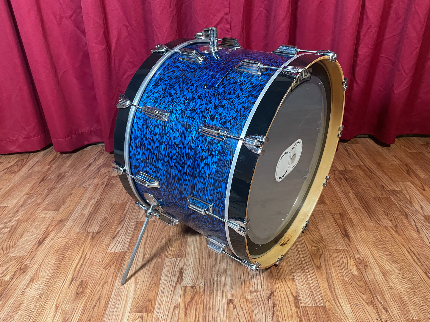 1970s Rogers PowerTone 14x22 Bass Drum Blue Onyx Pearl 22x14