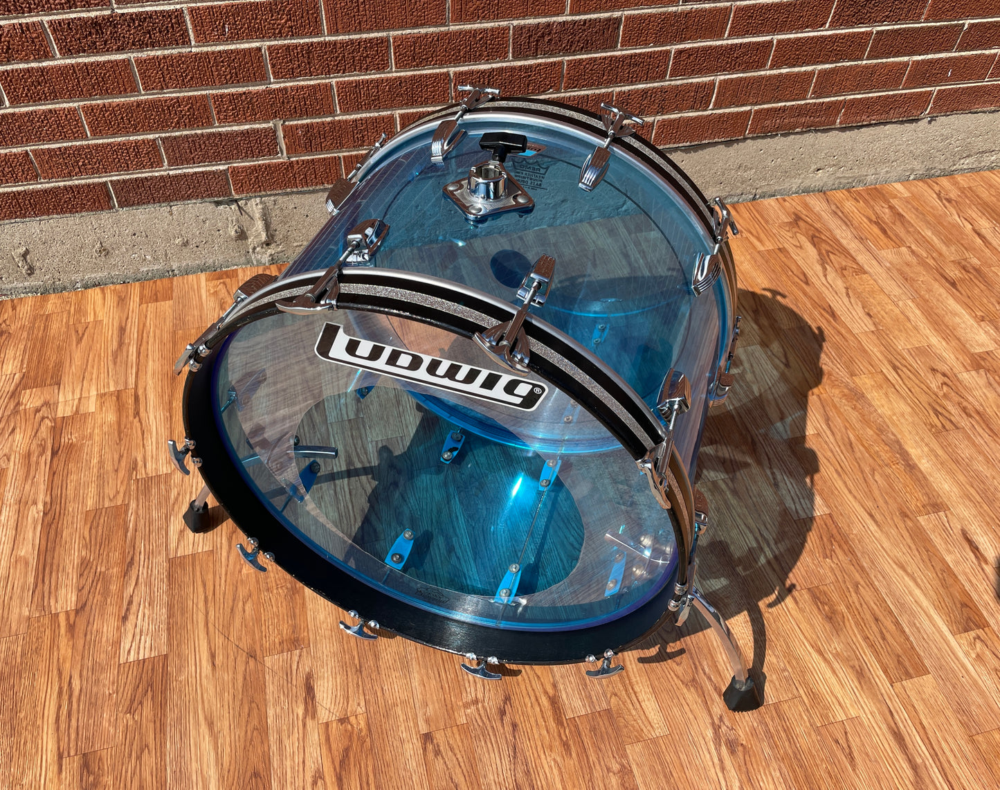 1970s Ludwig Vistalite 14x22 Bass Drum Blue