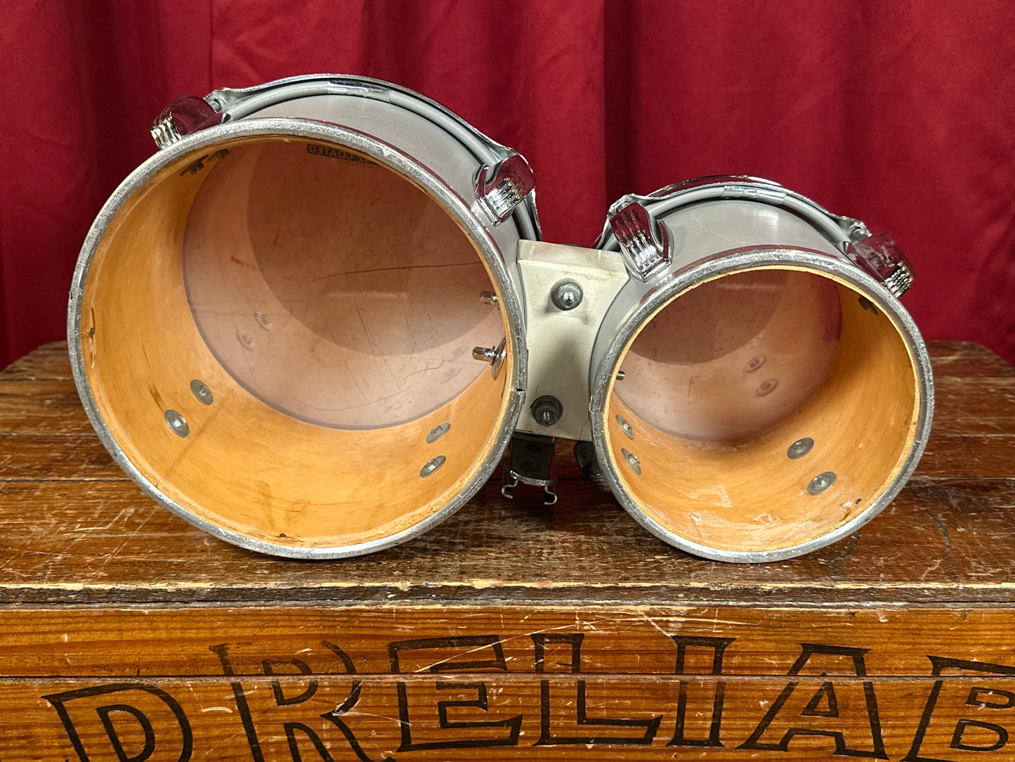Vintage Ludwig 6" & 8" Tunable Bongo Pair Gray