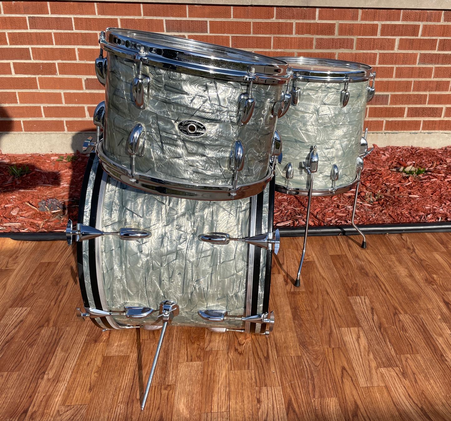 1970s Slingerland No. 9N Modern Jazz Outfit Sky Blue Pearl Drum Set 20/12/14