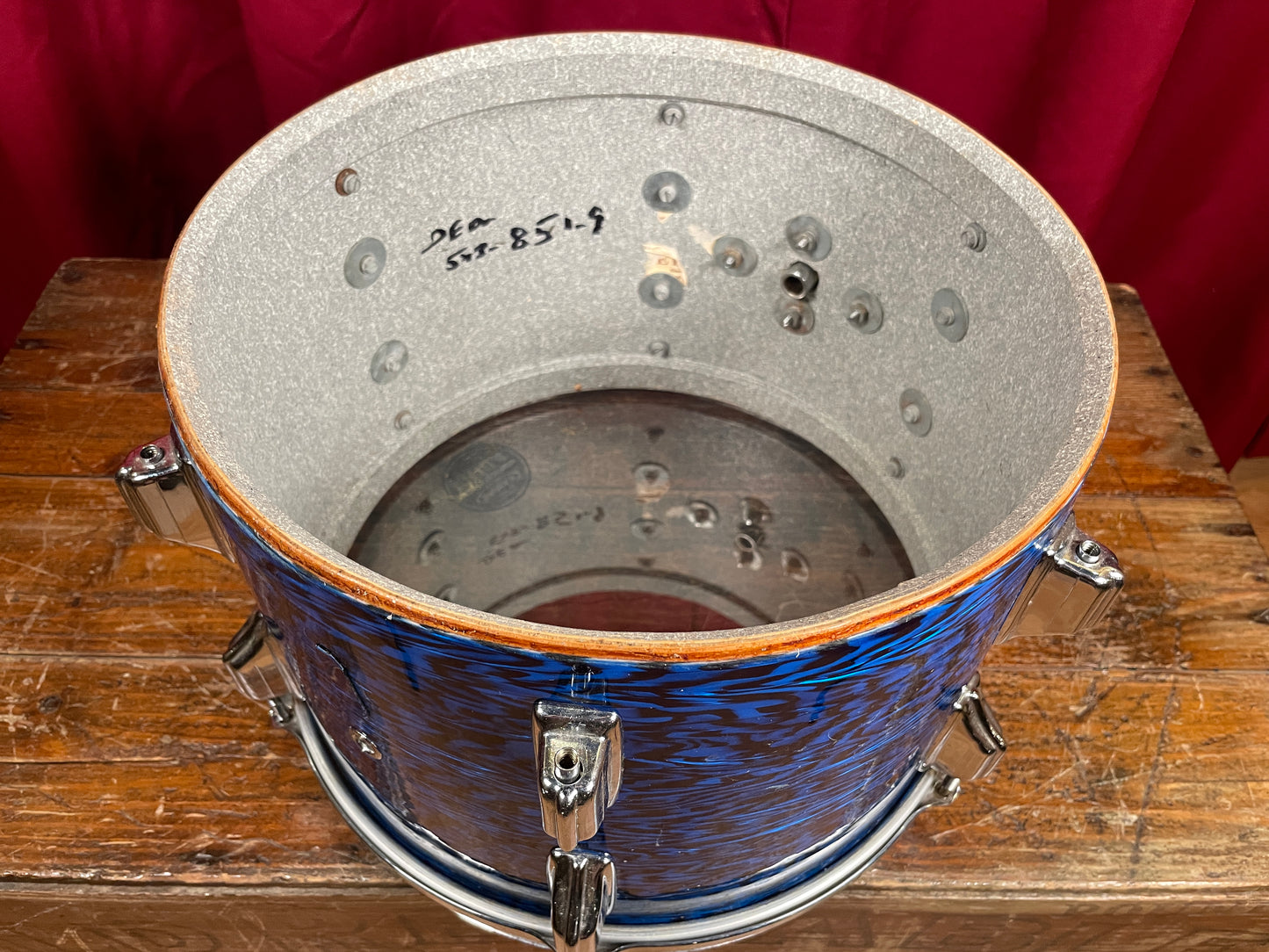 1960s Rogers Holiday 9x13 Tom Drum Blue Onyx Rewrap