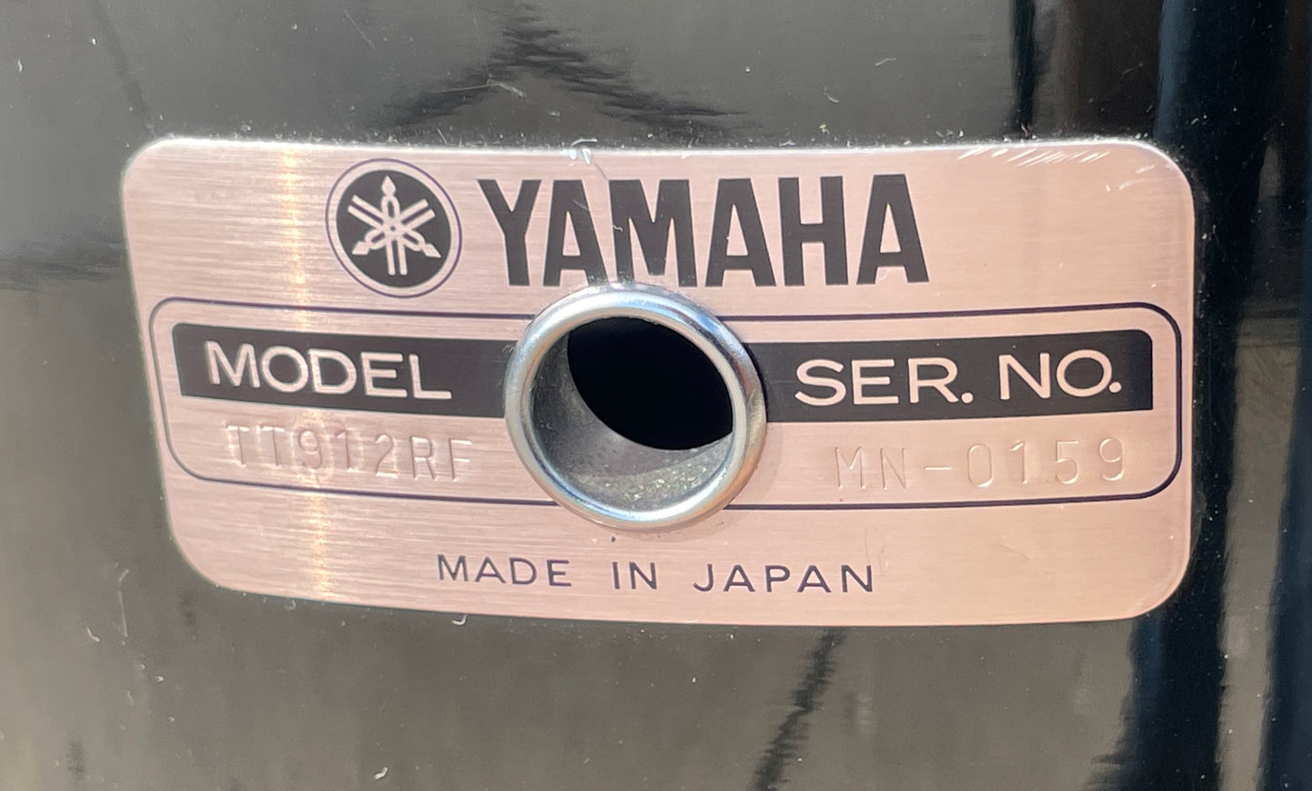 1980s Yamaha Recording Custom 10x12 Tom Drum Piano Black 12x10