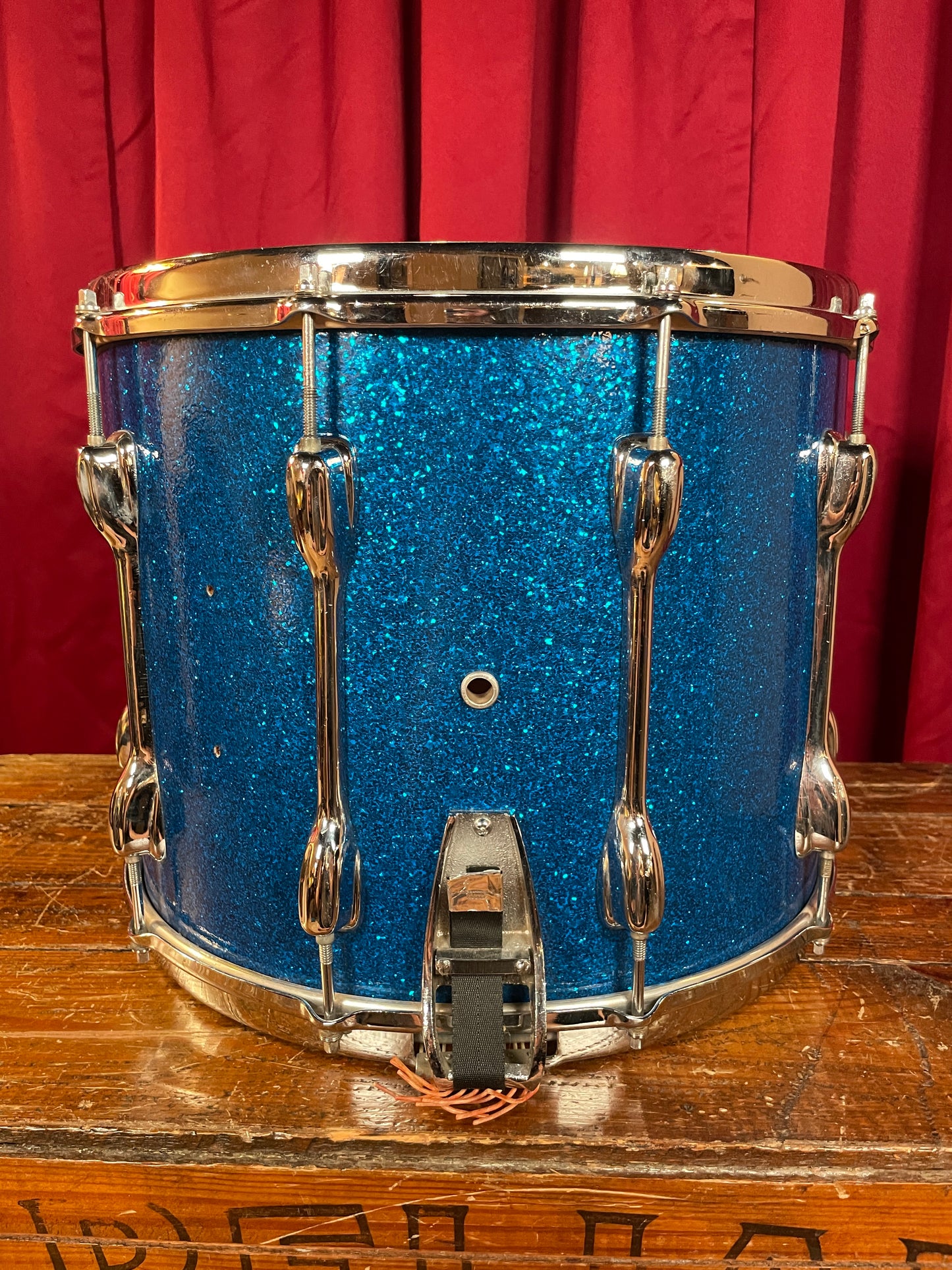 1970s Slingerland 12x15 Marching Snare Drum Blue Sparkle