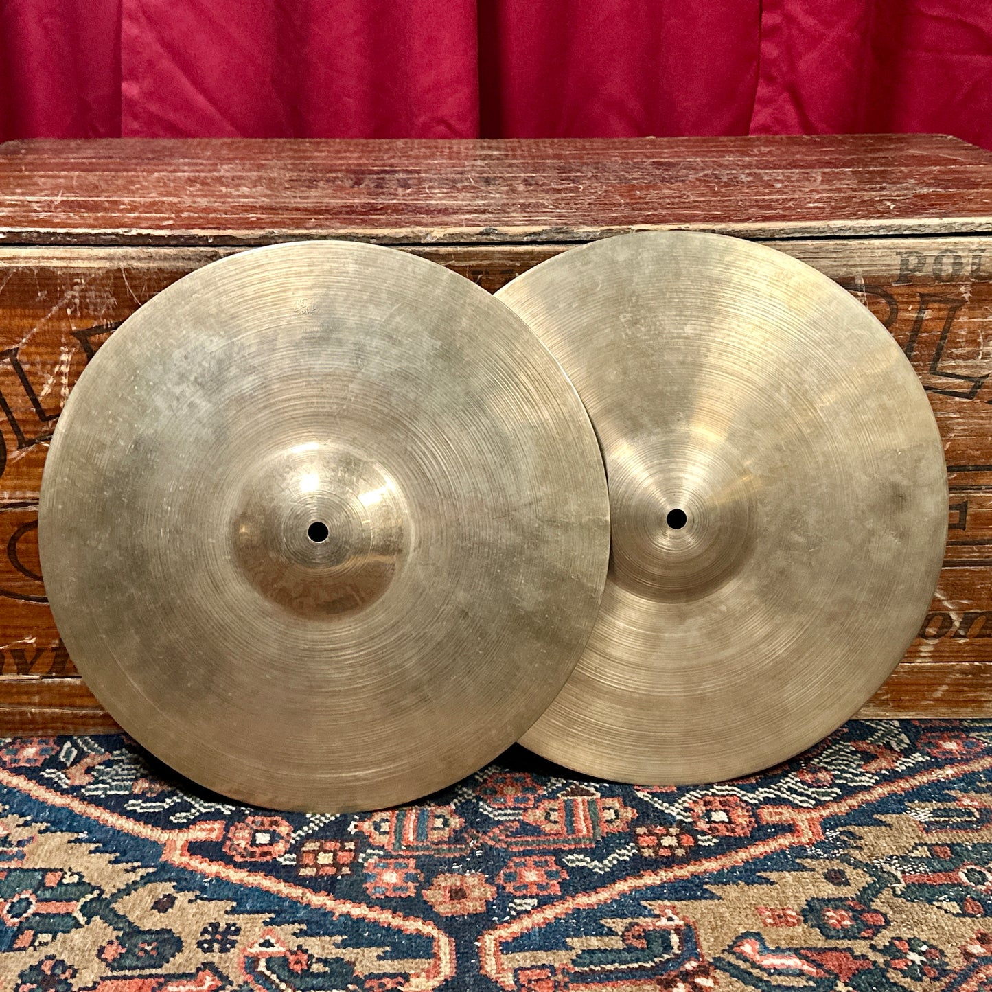 13" Zildjian A 1940s-50s Trans Stamp / 2nd Stamp Hi-Hat Cymbal Pair 446g/538g *Video Demo*