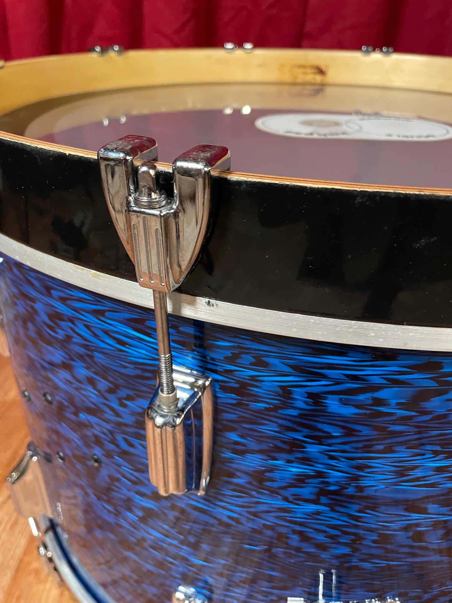 1970s Rogers PowerTone 14x22 Bass Drum Blue Onyx Pearl 22x14