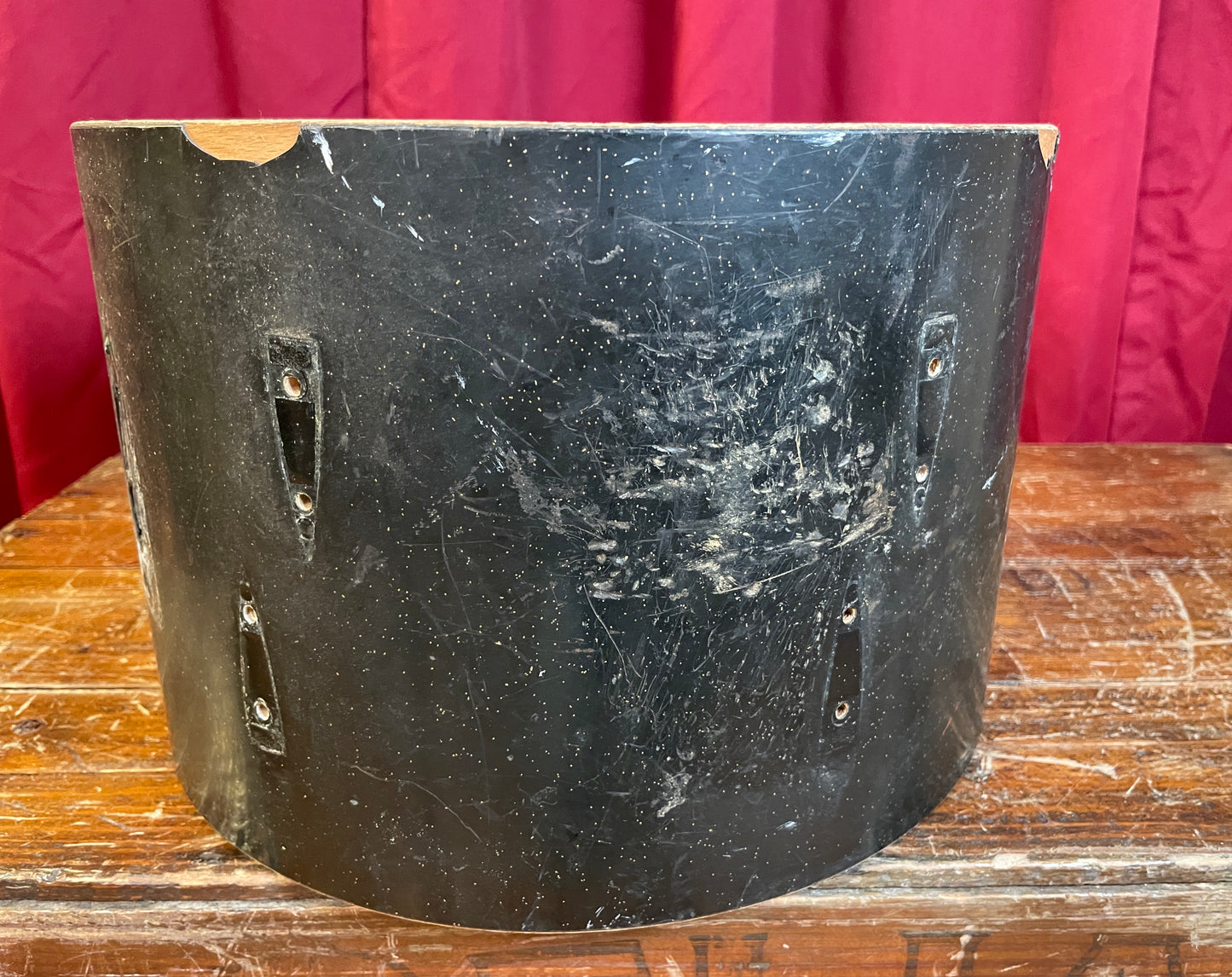 1971 Sonor Teardrop 8x12 Tom Shell Black Silver Speckle 30cm