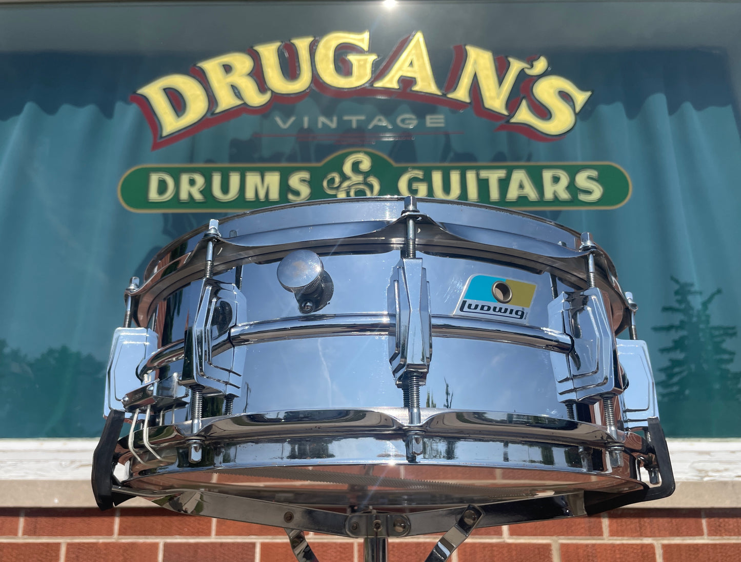 Early 1970s Ludwig 5x14 "Cut Badge" Brass Shell Supraphonic Snare Drum COB