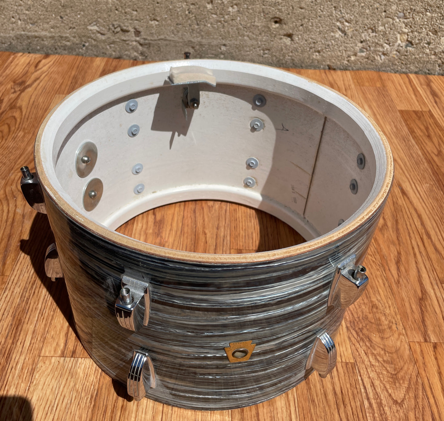 1968 Ludwig 8x12 Tom Drum Oyster Blue Pearl Down Beat
