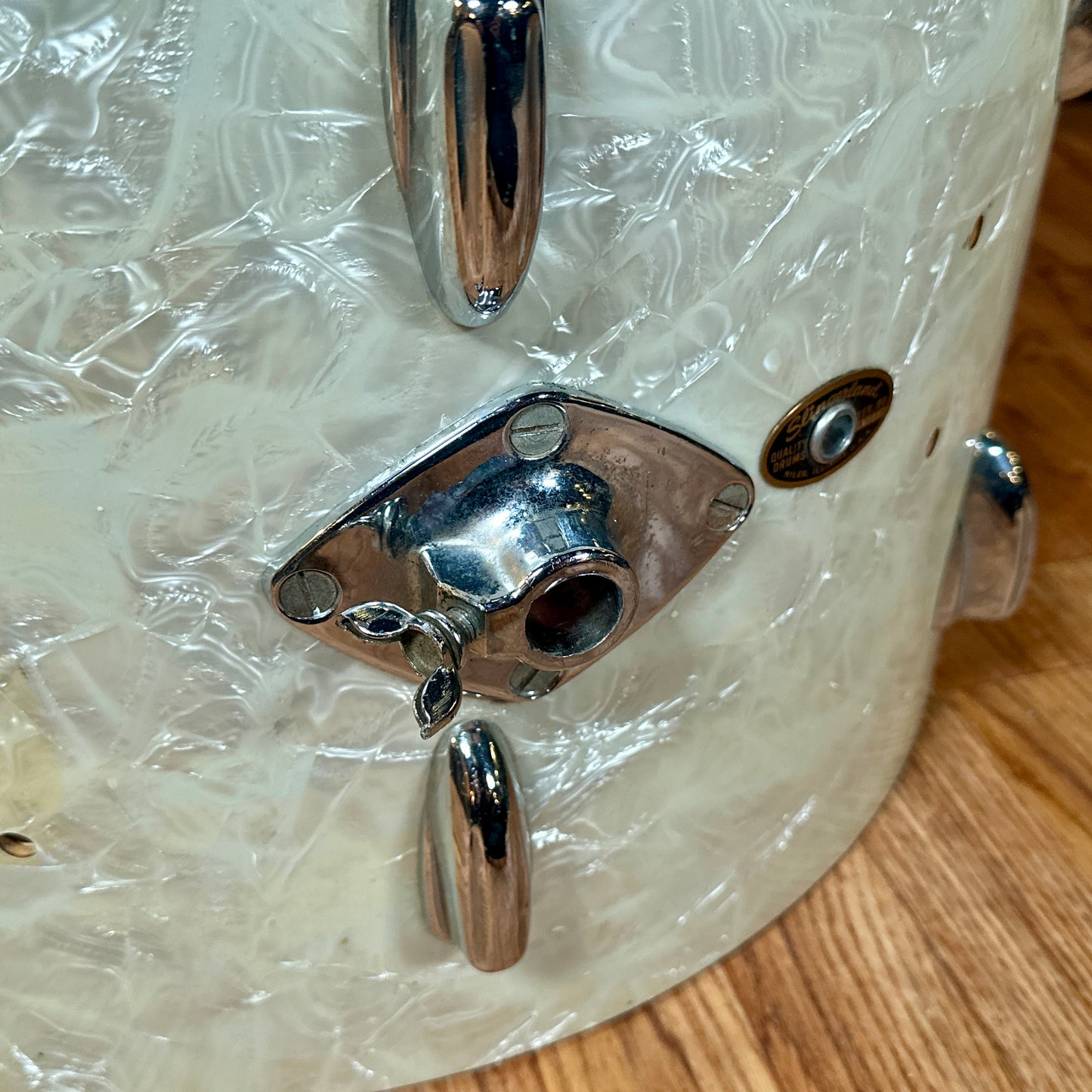 1960s Slingerland 14x20 Bass Drum Shell White Marine Pearl