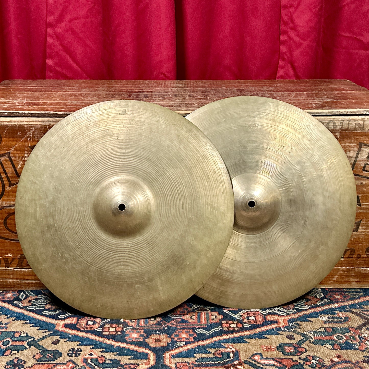 14" Zildjian A 1940s-1950s Trans Stamp Hi-Hat Cymbal Pair 762g/788g *Video Demo*
