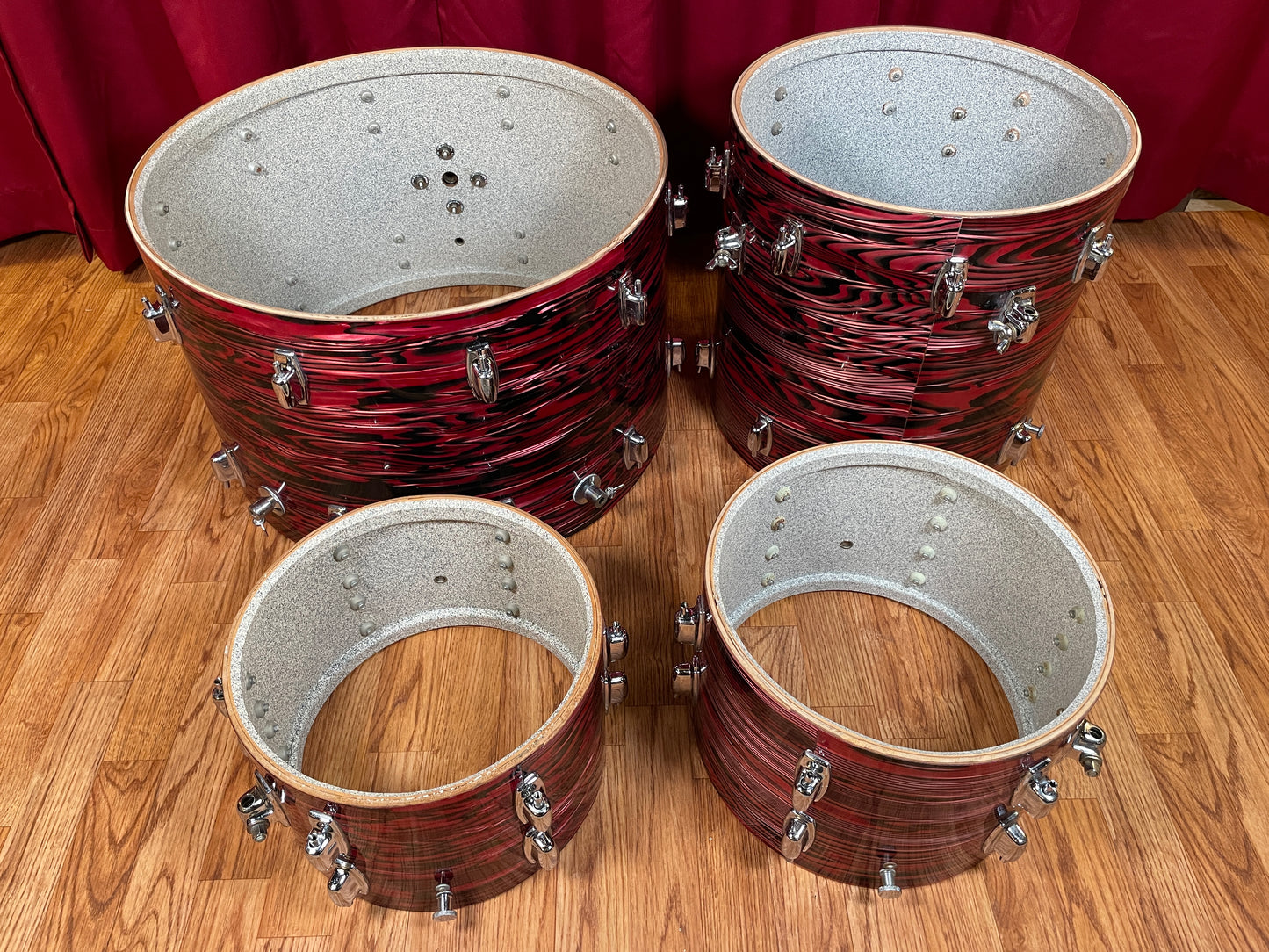 1970s Ludwig Standard Drum Set Ruby Red Strata 22/12/13/16