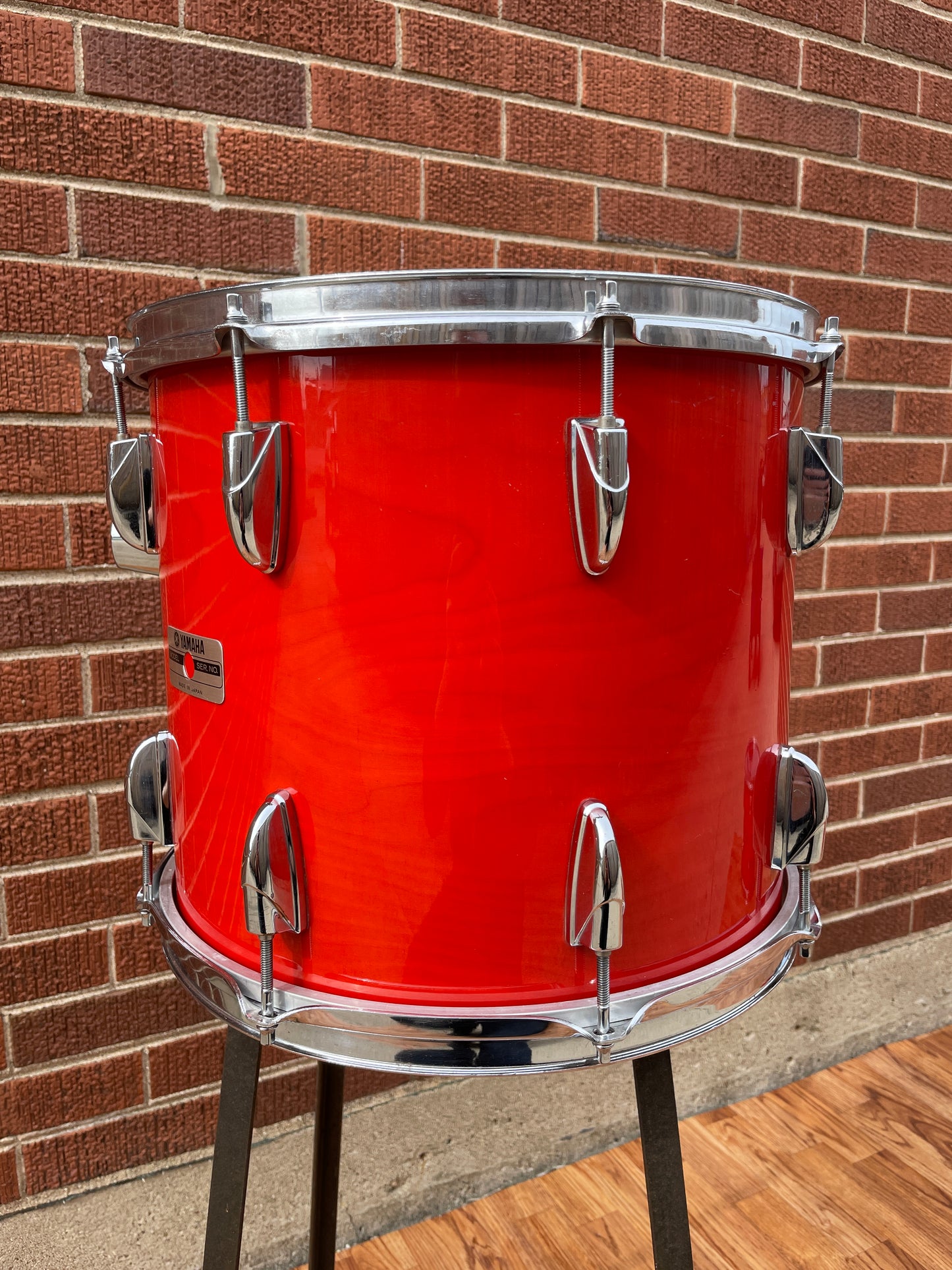 1980s Yamaha 14" Power Tour Custom Tom Drum Single Red Wood 14x12 12x14