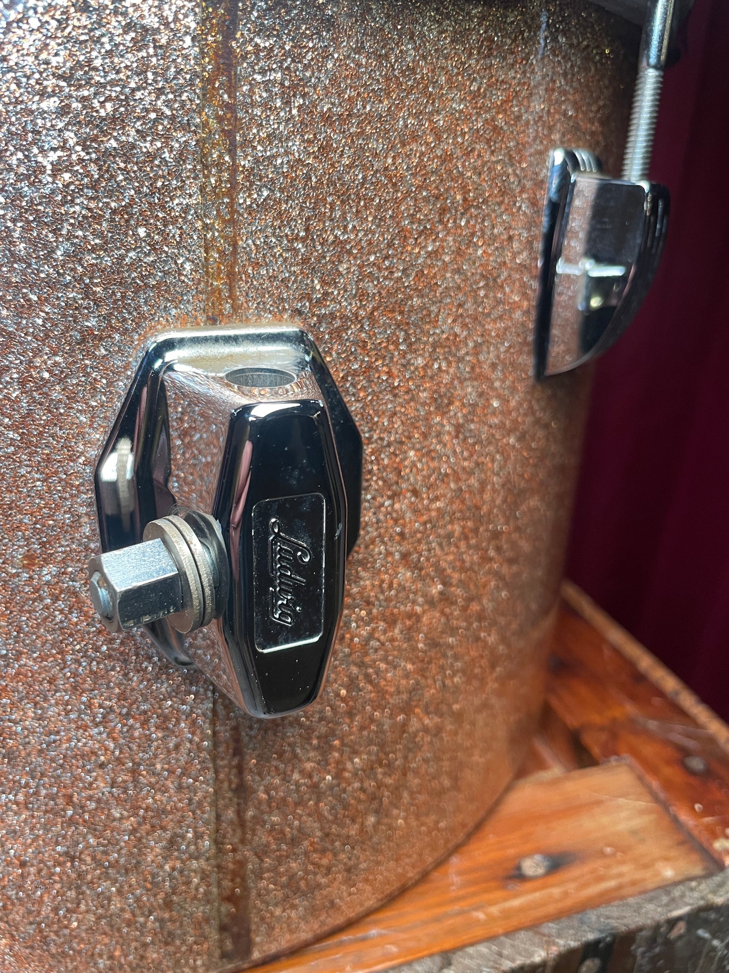 1970s Ludwig 9x13 Concert Tom Drum Champagne Sparkle