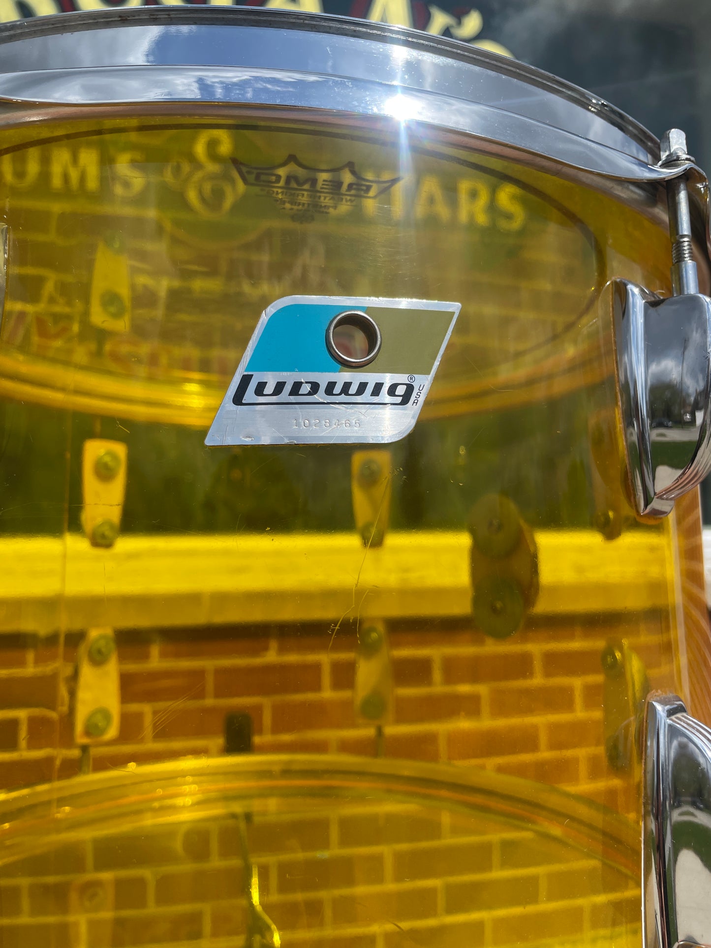 1970s Ludwig Vistalite 10x14 Tom Drum Yellow