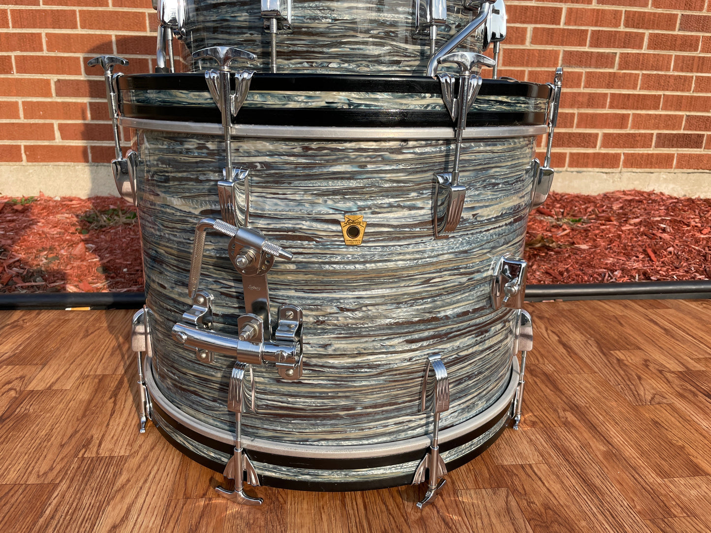 1965 Ludwig Downbeat Drum Set Oyster Blue Pearl 20/12/14 COB