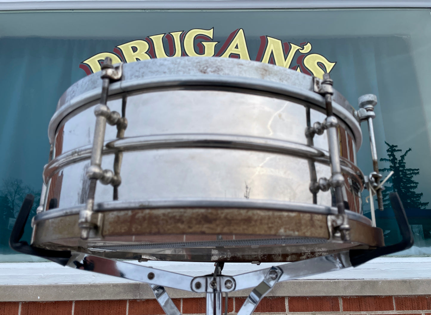 1920s Ludwig 5x14 Universal 2-Pc. Brass Shell Snare Drum Pioneer