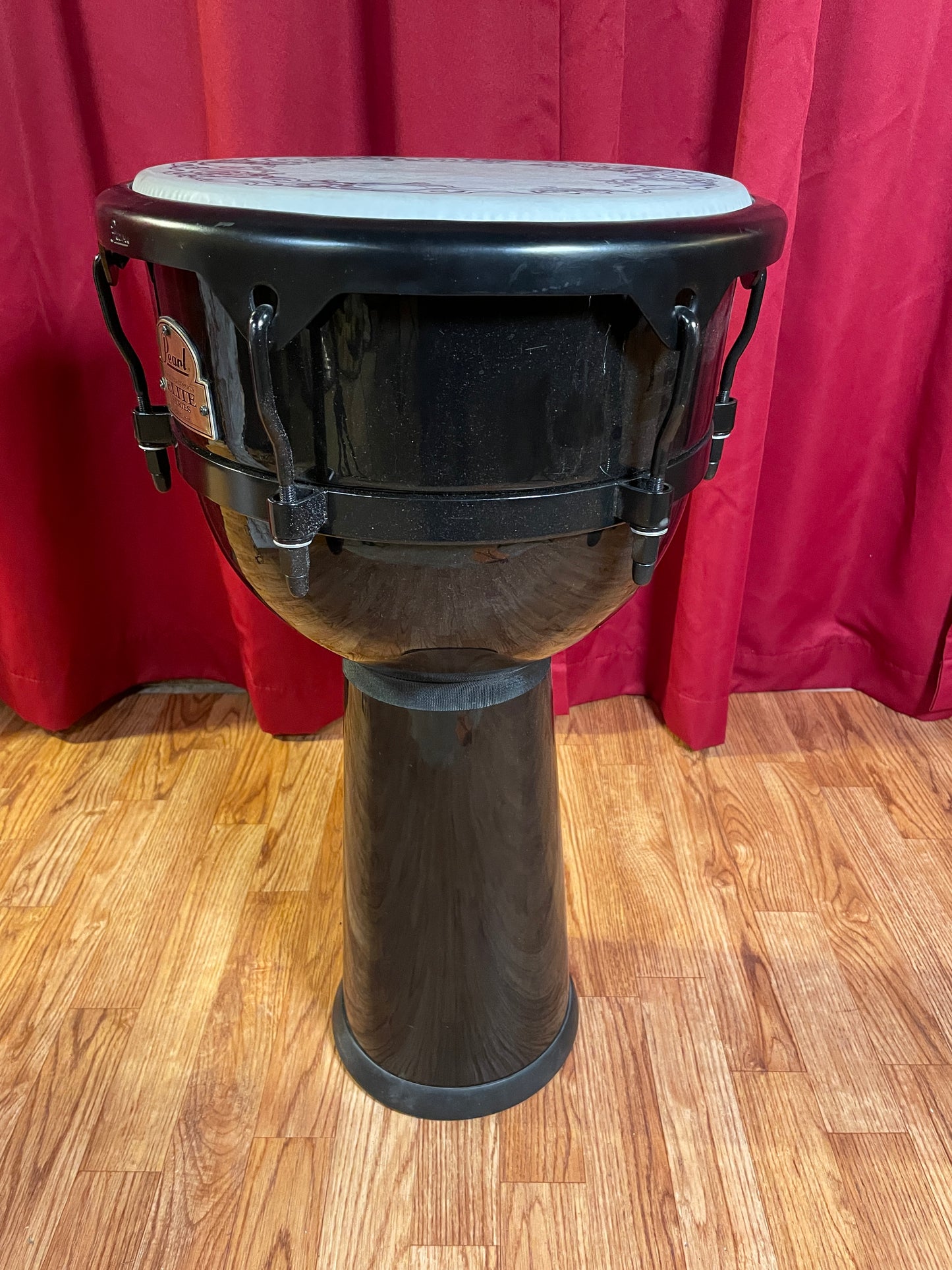 Pearl 12.5" Elite Series Fiberglass Djembe Black Corey Miller