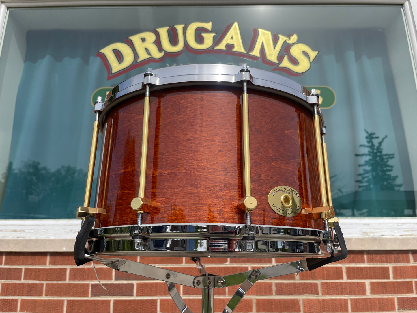 Noble & Cooley 8x14 Solid Maple Shell Snare Drum Amber Honey