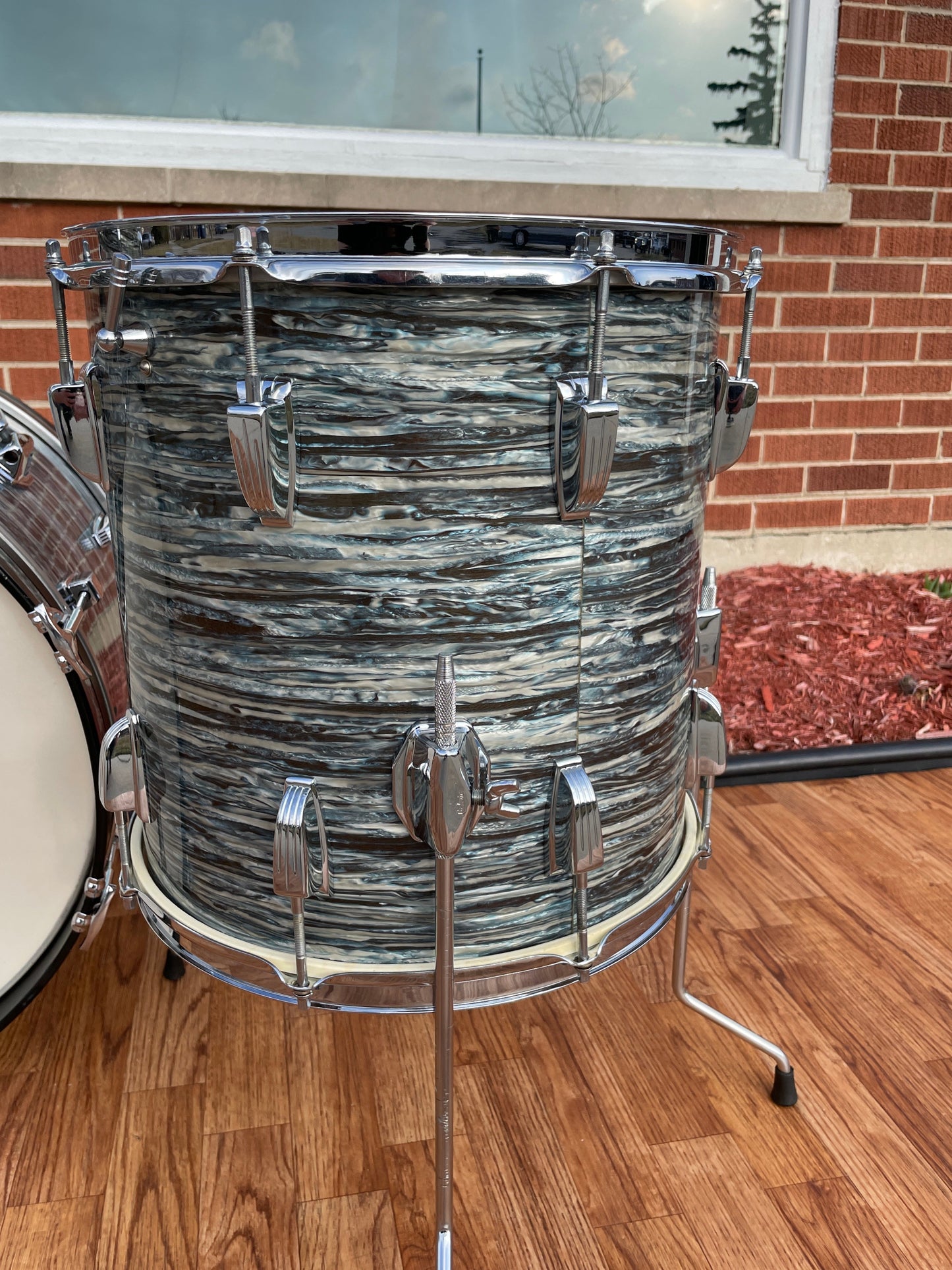 1965 Ludwig Downbeat Drum Set Oyster Blue Pearl 20/12/14 COB