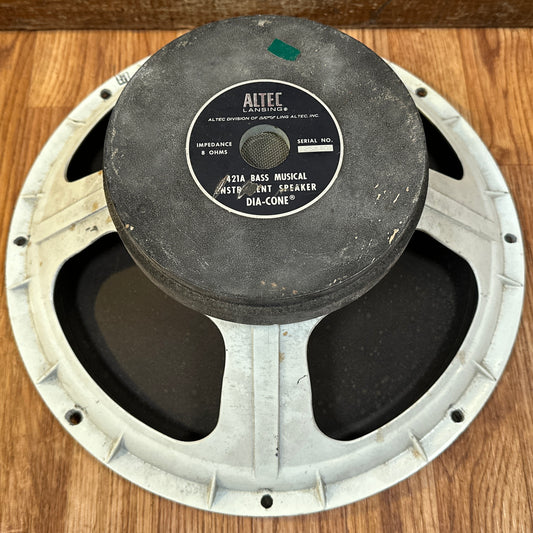 Vintage 1970s Altec Lansing 15" 421A Dia-Cone Bass Guitar Speaker 8 Ohm