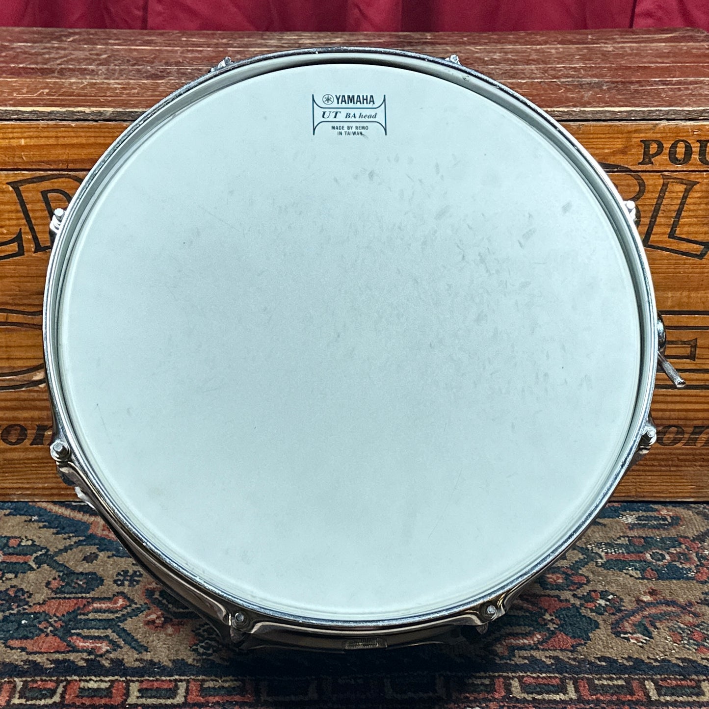 1960s Mica-Sonic Deluxe 5.5x14 Snare Drum Red Satin Flame MIJ Japan