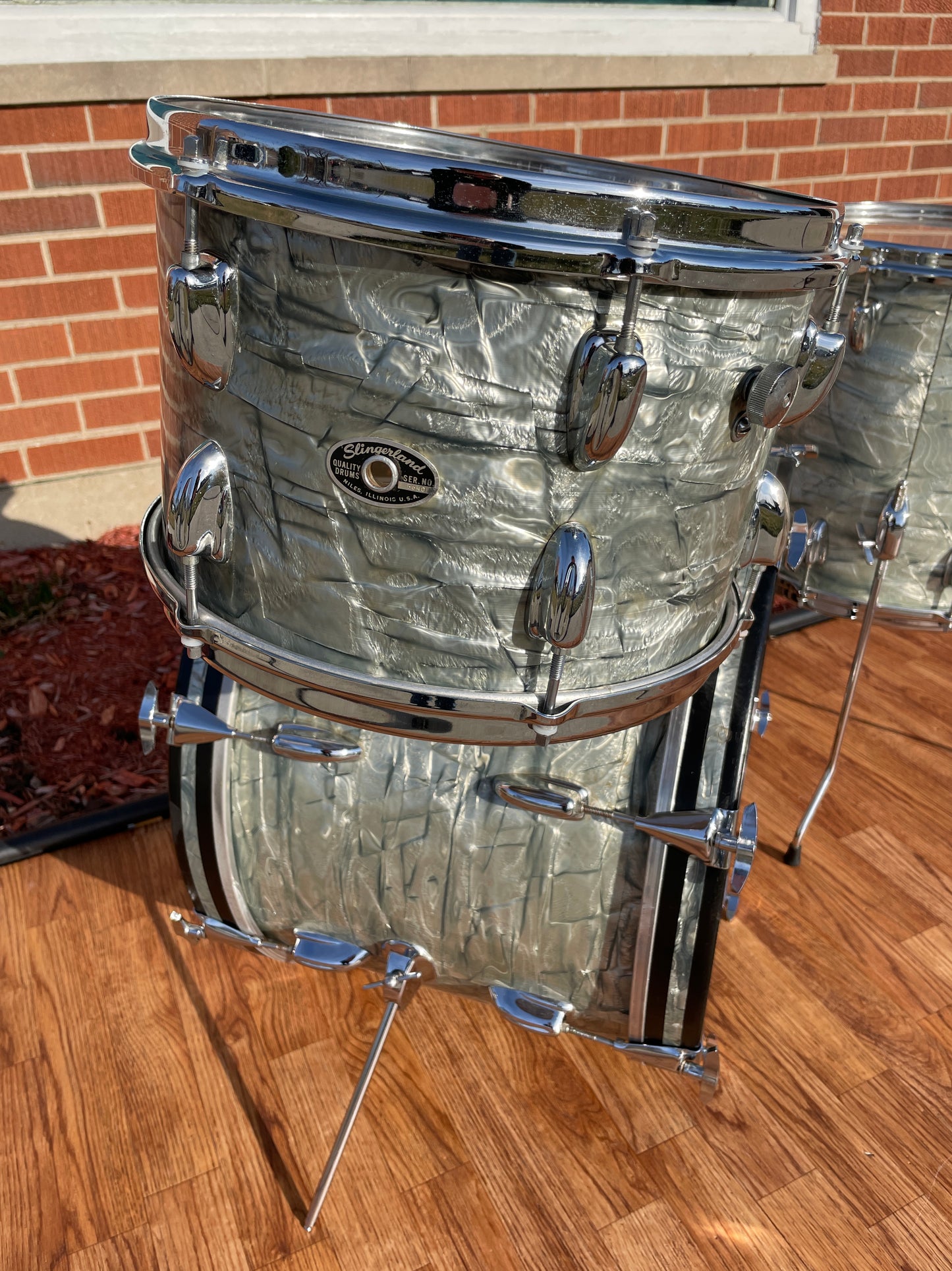 1970s Slingerland No. 9N Modern Jazz Outfit Sky Blue Pearl Drum Set 20/12/14