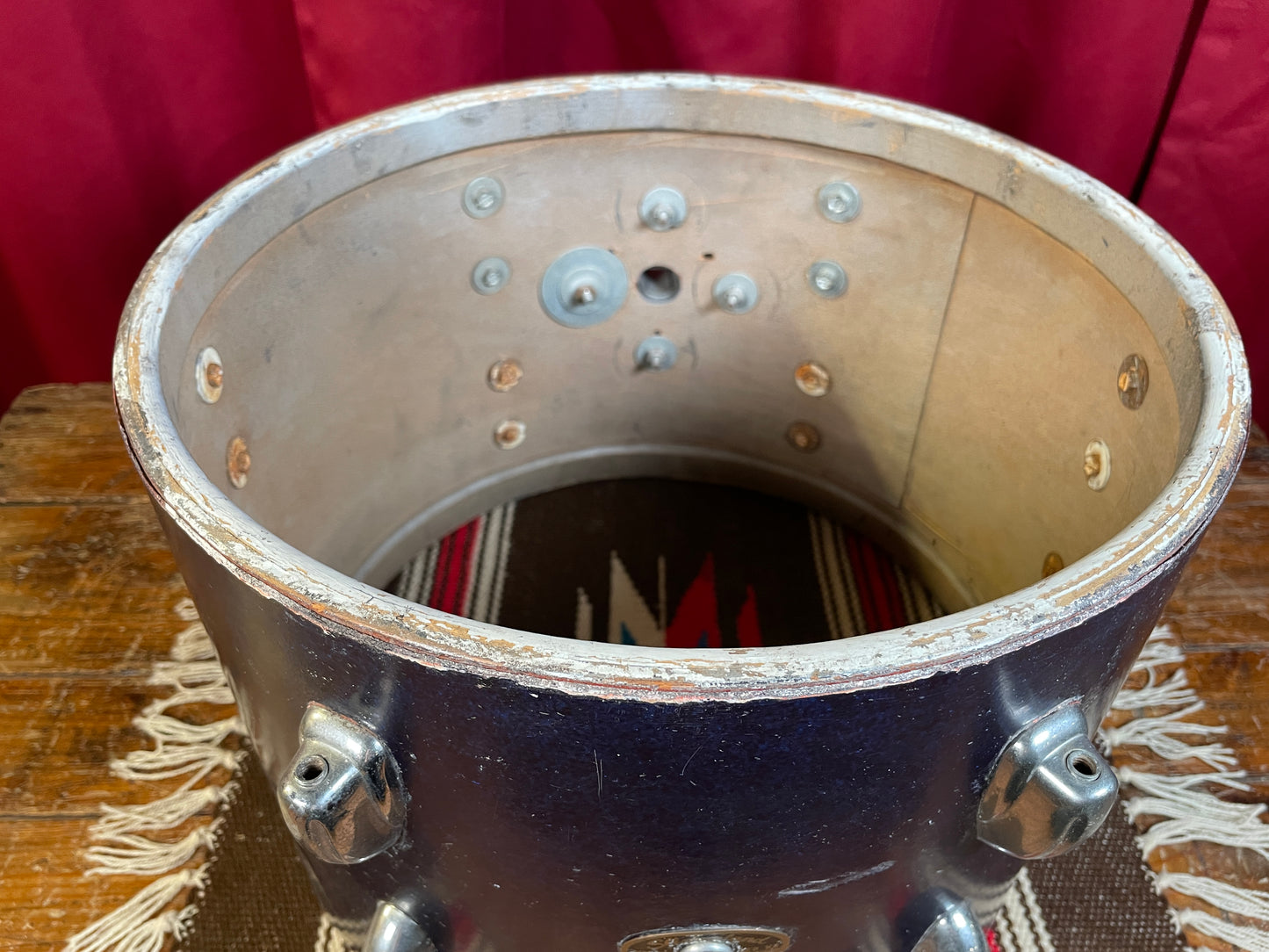 1960s Slingerland 9x13 Tom Shell Dark Sparkling Blue Pearl