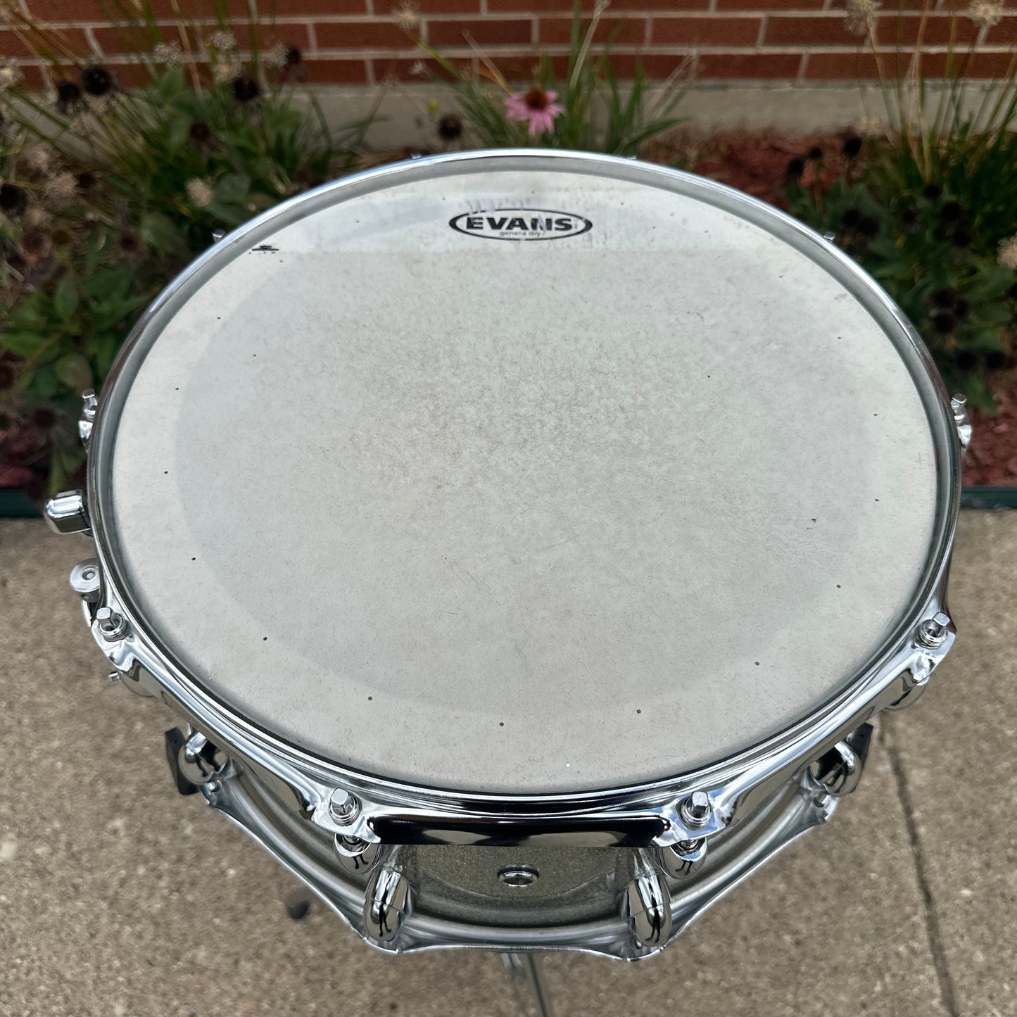 2007 Yamaha Oak Custom 7x14 Snare Drum Silver Sparkle MIJ NSD087A