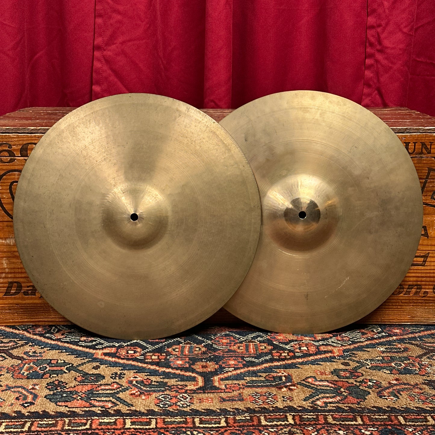 15" Zanchi Vibra F&F 1950s Paper Thin Hi-Hat Cymbal Pair 850g/948g Pre-UFIP Made in Italy *Video Demo*