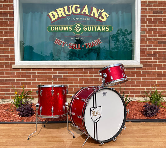 1960s Ludwig New Yorker Drum Set Red Sparkle