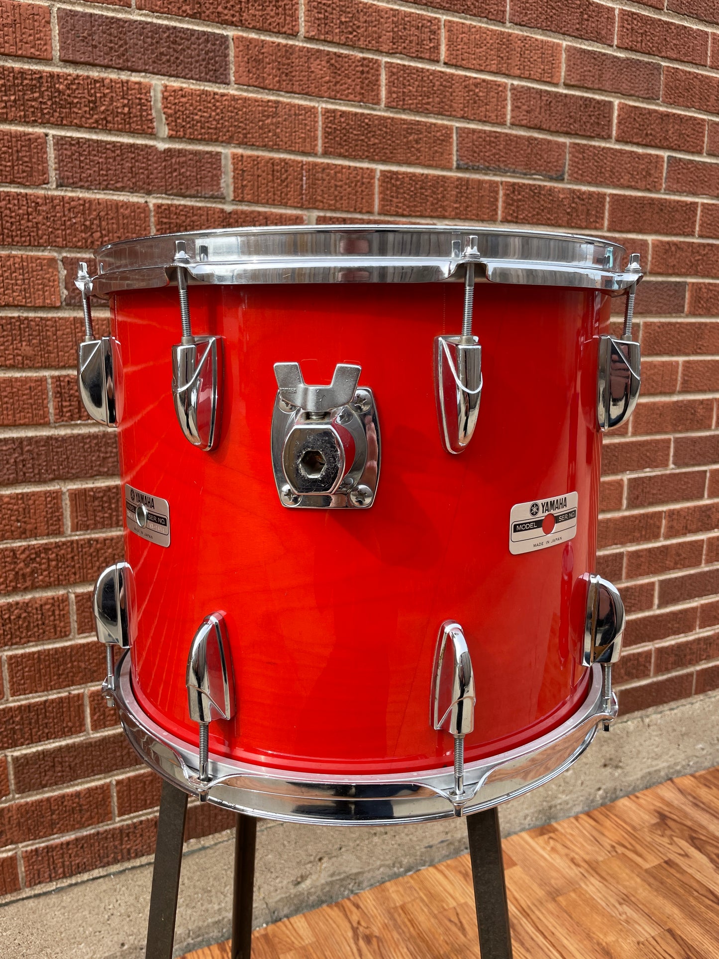 1980s Yamaha 14" Power Tour Custom Tom Drum Single Red Wood 14x12 12x14