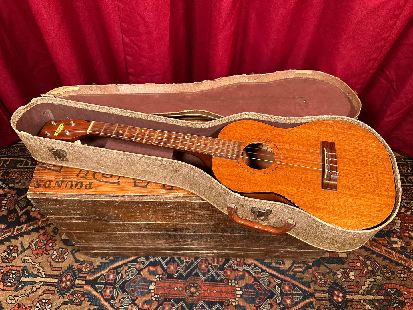 1950s Harmony Baritone Ukulele w/ Case Mahogany Rosewood