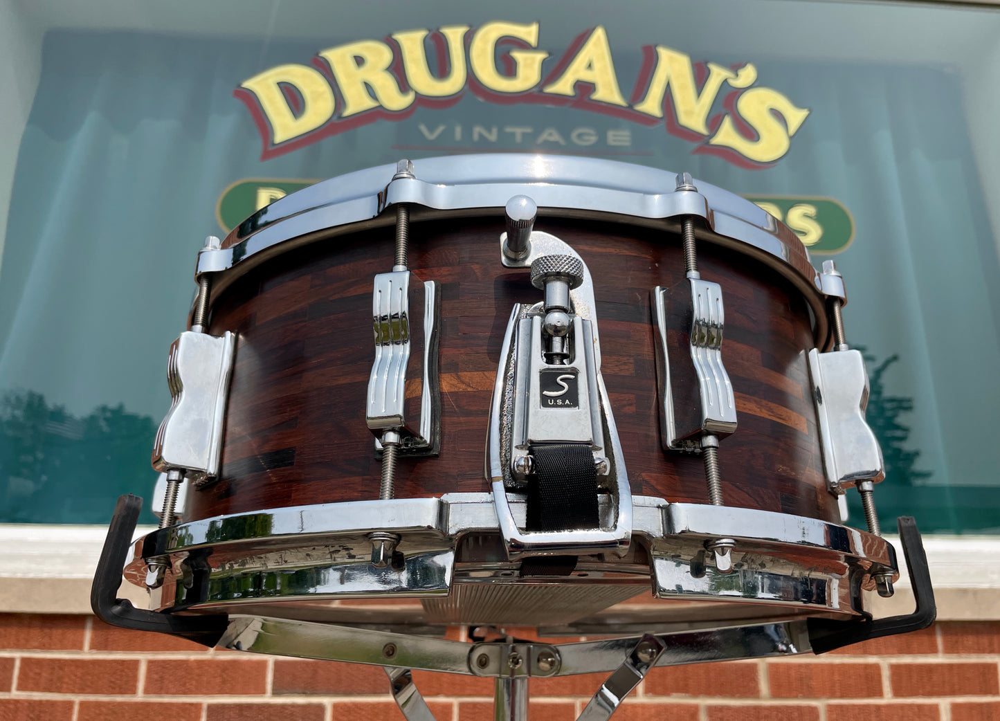 1980s SOTA 6x14 Segmented Rosewood Shell Snare Drum State Of The Art John Panazzo Styx