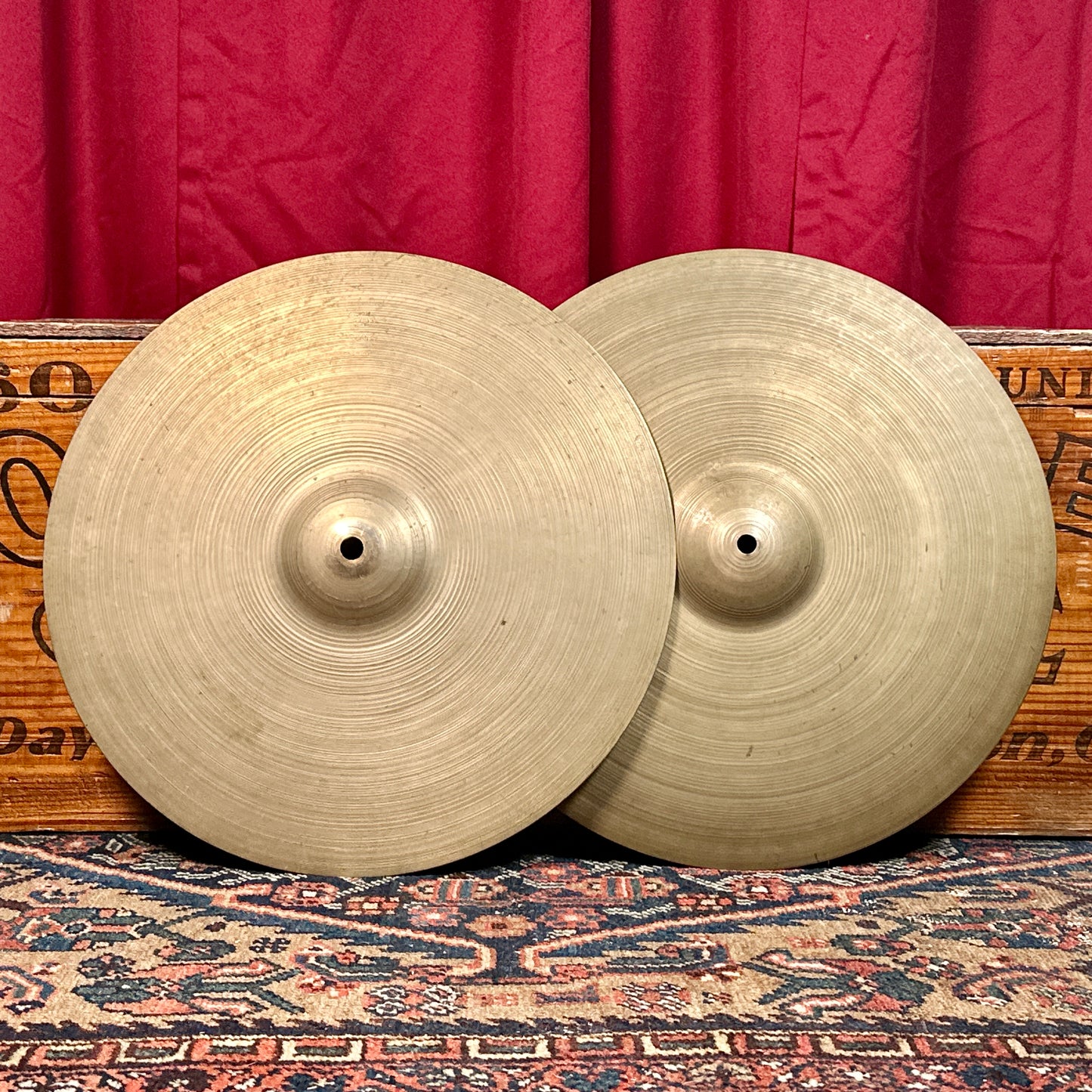 15" Zildjian A 1940s-50s Trans Stamp/Small Stamp Hi-Hat Cymbal Pair 874g/910g *Video Demo*