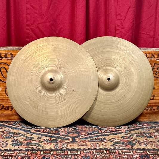 15" Zildjian A 1940s-50s Trans Stamp/Small Stamp Hi-Hat Cymbal Pair 874g/910g *Video Demo*