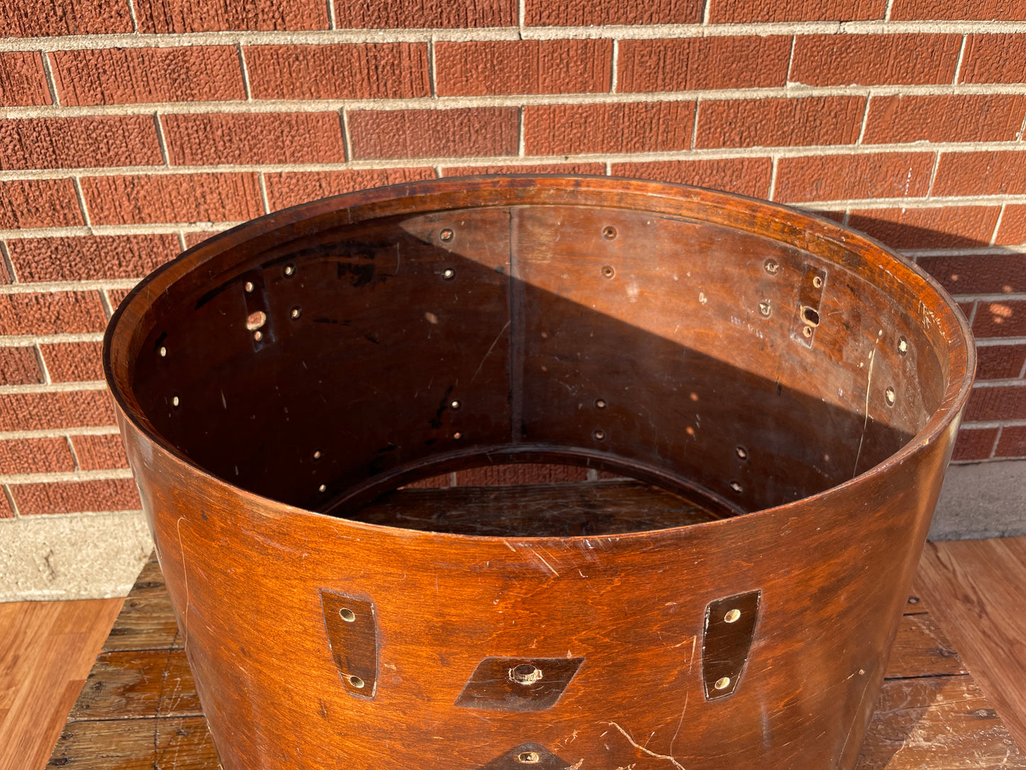 1970s Ludwig Hollywood 14x22 Bass Drum Shell Walnut Thermo-Gloss