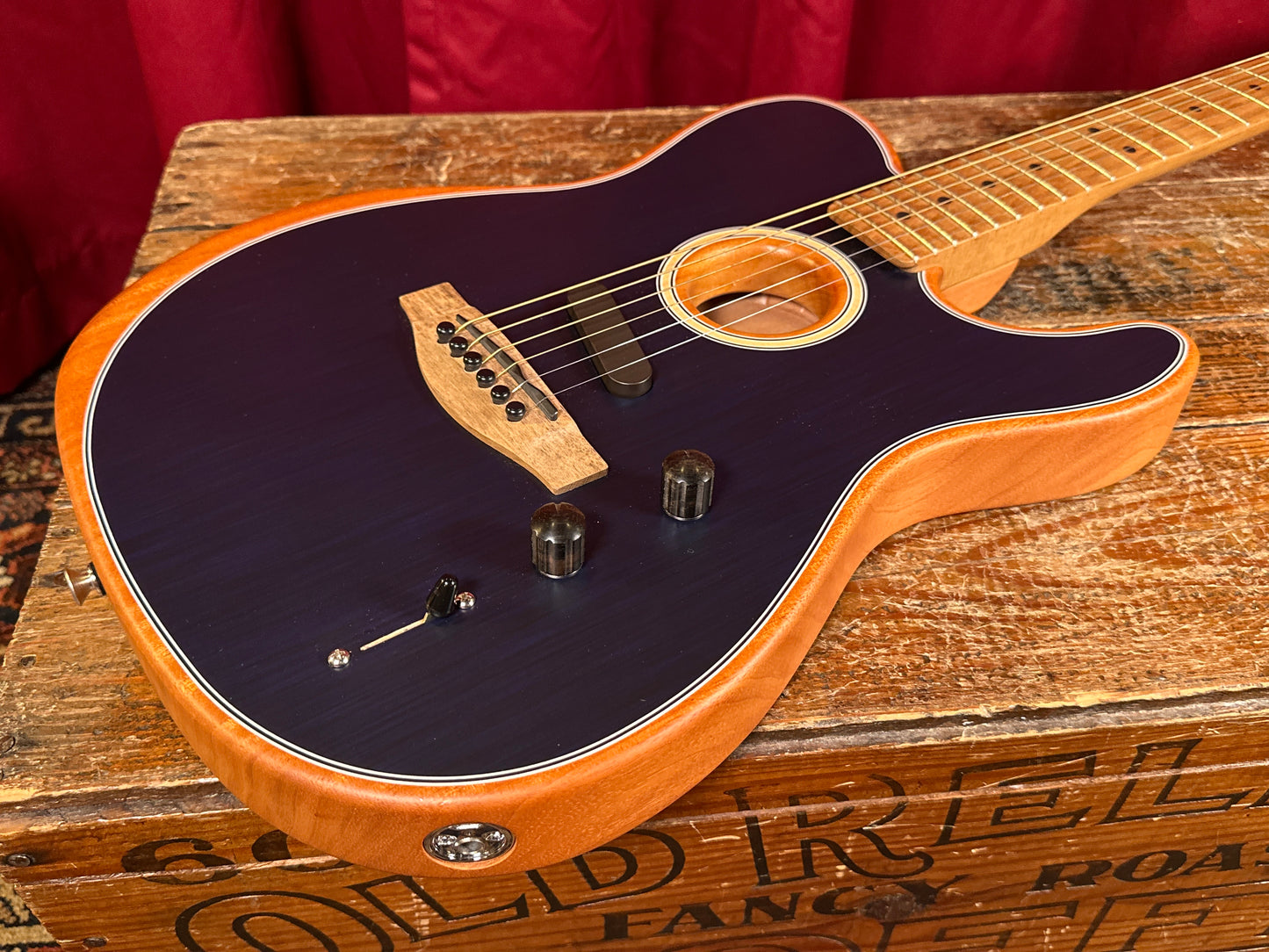 2021 Fender Mod Shop Acoustasonic Telecaster Brushed Sapphire Blue w/ OHSC