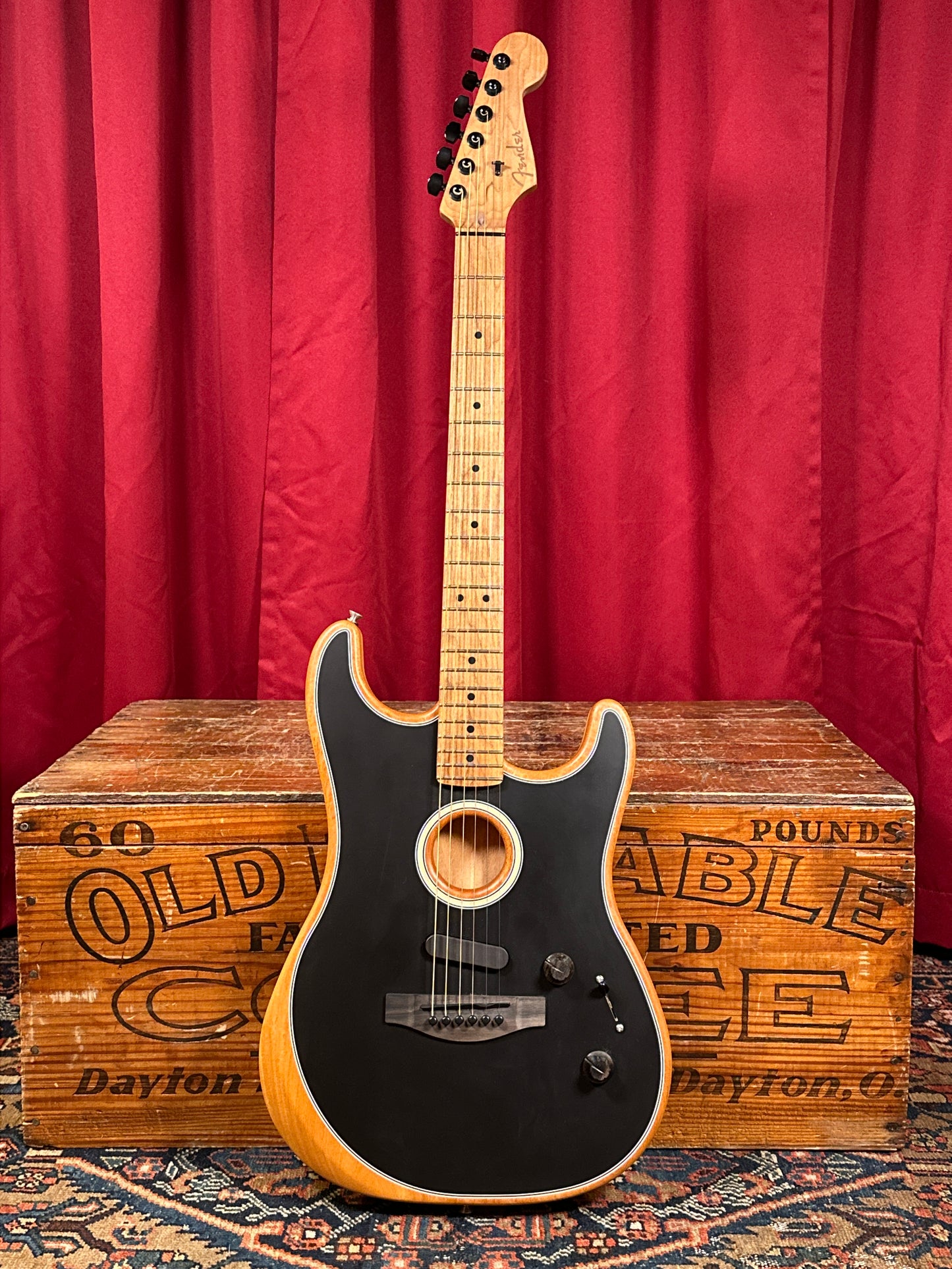 2022 Fender Mod Shop Acoustasonic Stratocaster Black w/ OHSC