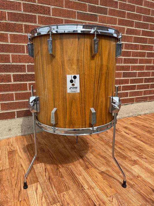 1980s Sonor Phonic 16x16 Floor Tom Genuine Rosewood