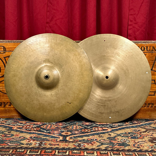 14" Zildjian A 1940s-1950s Trans Stamp Sizzle Hi-Hat Cymbal Pair 554g/722g *Video Demo*