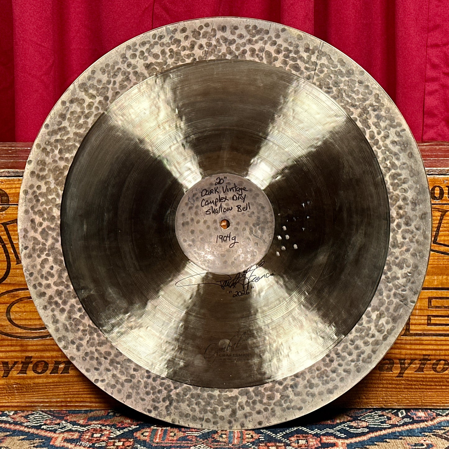 20" Cymbal Craftsman Dark Vintage Complex Dry Style Shallow Bell Ride Cymbal 1904g *Video Demo*